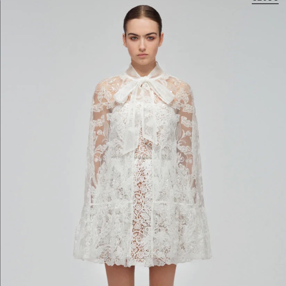 Self-Portrait Brocade Ribbon Lace Cape